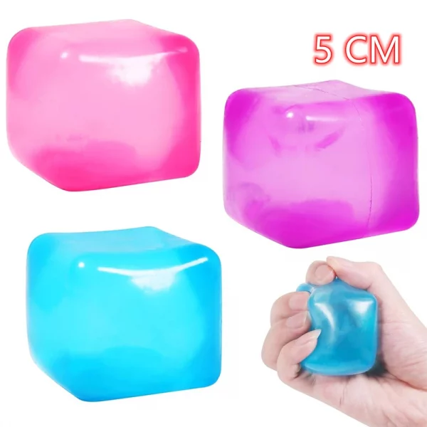 High Density Gel Ice Cube Stress Relief Toy – Squishy Sensory Ball