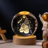 3D Crystal Ball Planet Night Light Laser Engraved Solar System Globe - Image 2