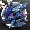 Kong Quelan Black Tourmaline Crystal Cluster – Feather Rainbow Plume Mineral Specimen, Original Stone Handicraft - Image 4