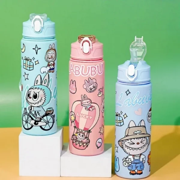 700ML Kids Sippy Cup with Straw – Leakproof Cartoon Water Bottle with Handle