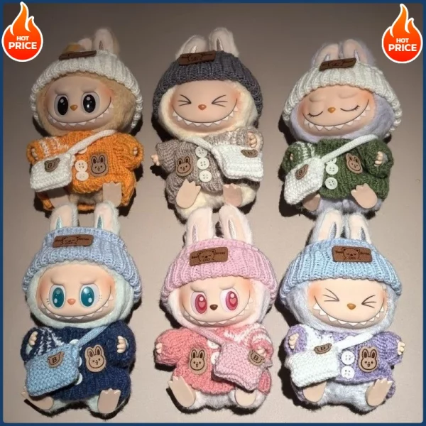 Labubu 15–17cm Outfit & Accessories – Sitting Party Bear Plush Doll Clothes