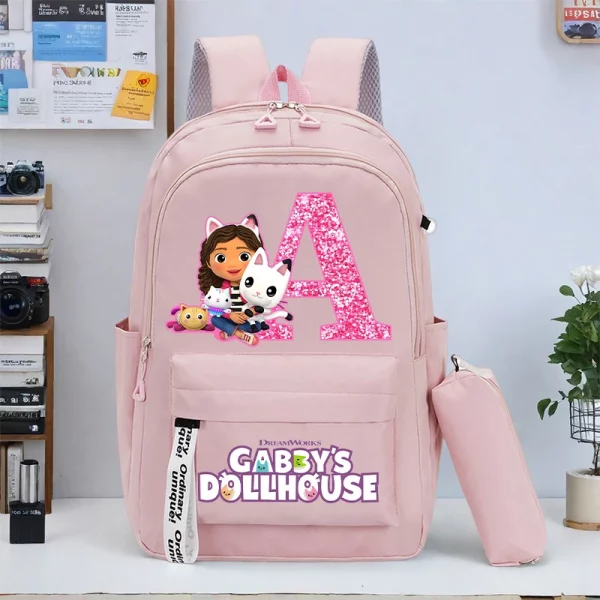 Gabby Dollhouses Girls Backpack Pencil Bag Kawaii Cartoon 2PC Gift Bag