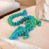 1Pc 3D Printed Gemstone Dragon Figurine-Iridescent Plastic Desk Decor Perfect Gift for Christmas - Image 6