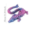 1Pc 3D Printed Gemstone Dragon Figurine-Iridescent Plastic Desk Decor Perfect Gift for Christmas - Image 3