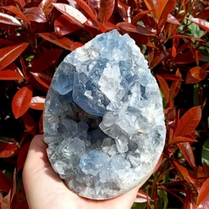 Natural Blue Calcite Crystal Cluster Geode Reiki Healing Stone 1pc