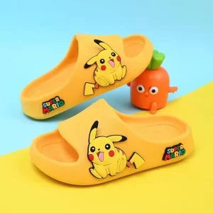 Pokemon Pikachu Beach Slides – Non-Slip Cartoon Sandals for Kids & Adults