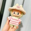 Labubu V1 V2 Party Sweater Outfit – Pink & White Striped Cup Clothing for 17cm Dolls - Image 8